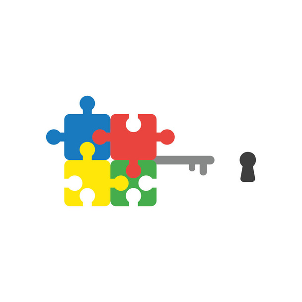 Concept vectoriel de style design plat de clé de puzzle et trou de serrure
 - Vecteur, image