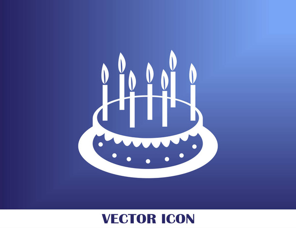 Ilustración de vector de icono de pastel de cumpleaños. Feliz cumpleaños.
 - Vector, Imagen