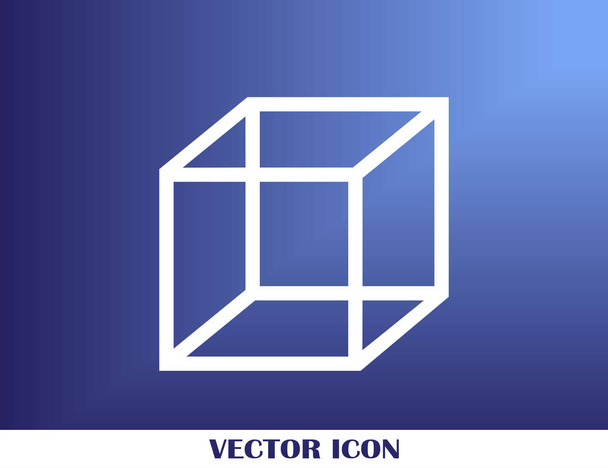 Изометрическая иконка вектора куба. 3D квадратный знак. Символ Box
 - Вектор,изображение