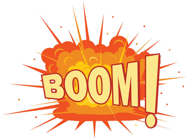 Ground explosion boom text vector icon - Vector, Image