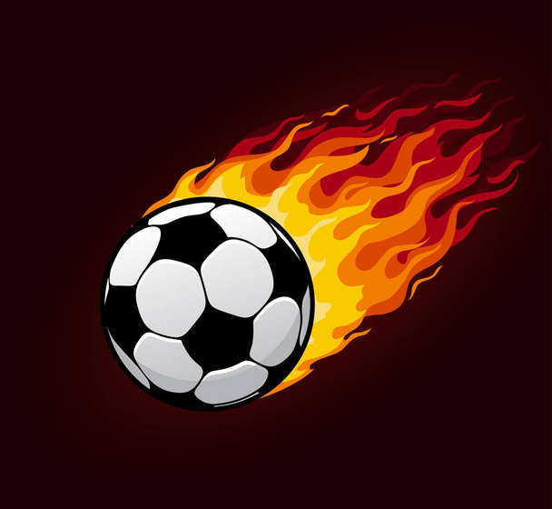 Vektor Feuer fliegender Fußballball für Fußballposter - Vektor, Bild