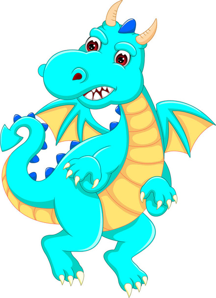 cute baby dragon cartoon look up - Photo, Image
