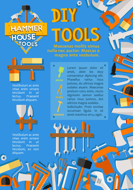 Manifesto di strumenti di lavoro fai da te vettoriale per la riparazione domestica
 - Vettoriali, immagini