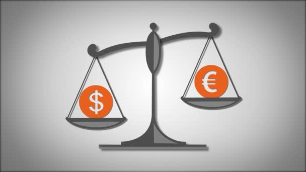Váhy s symboly dolaru a eura - Záběry, video