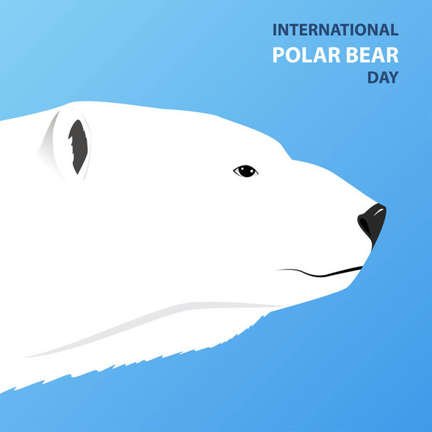 Dia Internacional do Urso Polar. Ilustração de estilo plano
. - Vetor, Imagem