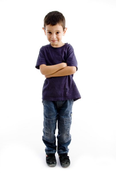Cute child posing with crossed arms - Foto, Imagem