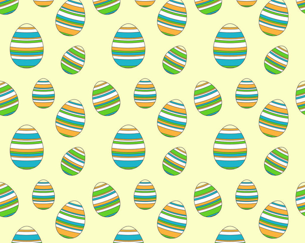 easter background with striped eggs - Vector, Image