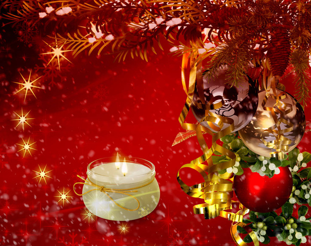 Christmas greetings, festive background for the images. 3D rendering - Photo, Image