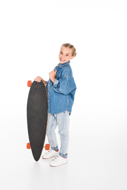little smiling skateboarder - Fotó, kép