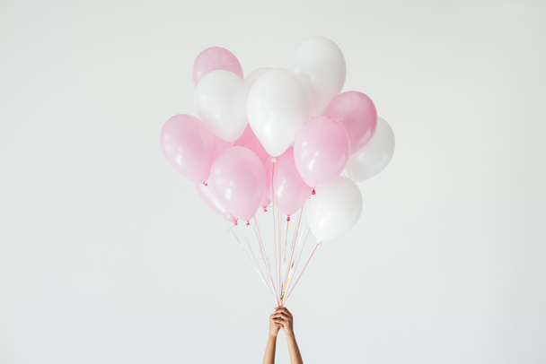 bouquet de ballons roses et blancs
 - Photo, image