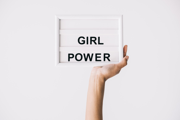 board with girl power lettering - Foto, imagen