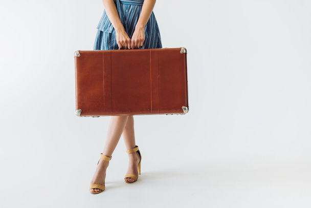 woman holding suitcase - Photo, Image
