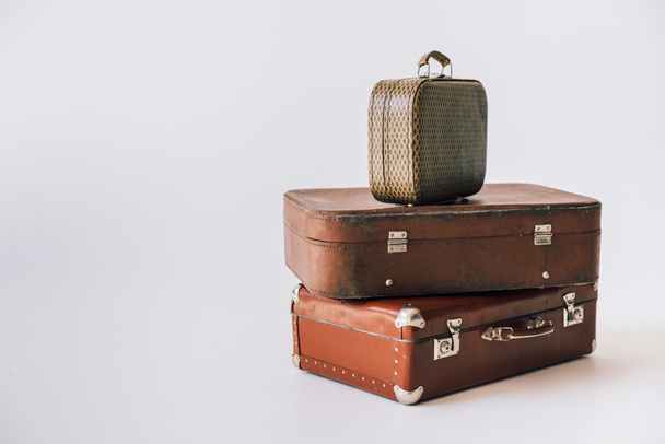 vintage leather suitcases - Foto, Imagem