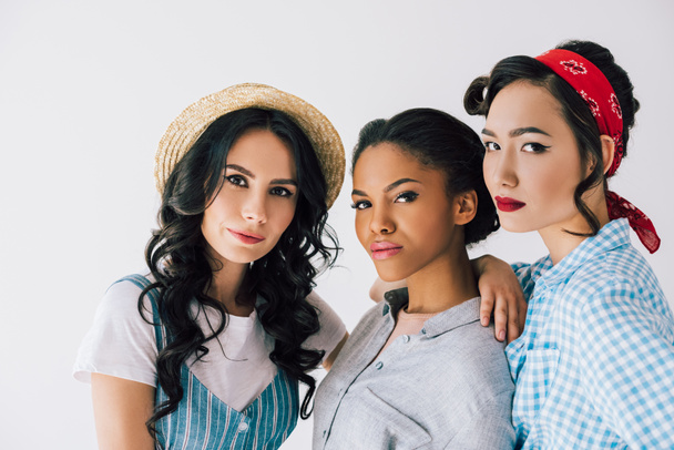 multicultural women in retro clothing - Photo, Image