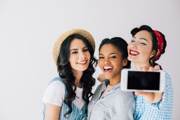 multicultural women taking selfie - Photo, Image