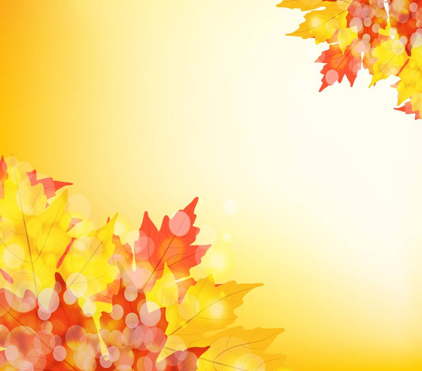 Happy Thanksgiving. Herfst achtergrond met bladeren - Vector, afbeelding