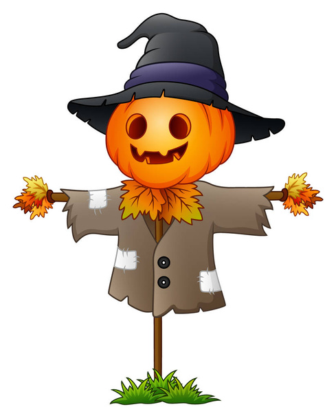 Scarecrow cartoon on white background - Vector, Image