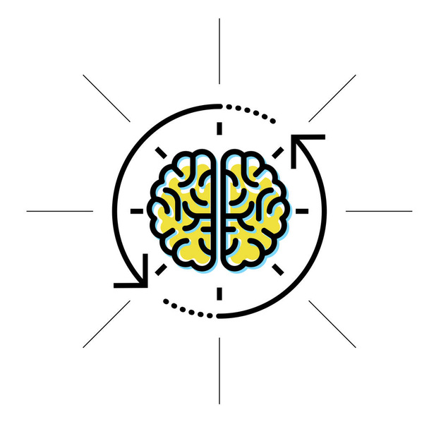 Cerebro a la vista: concepto de intelecto, investigación y conocimiento
 - Vector, imagen