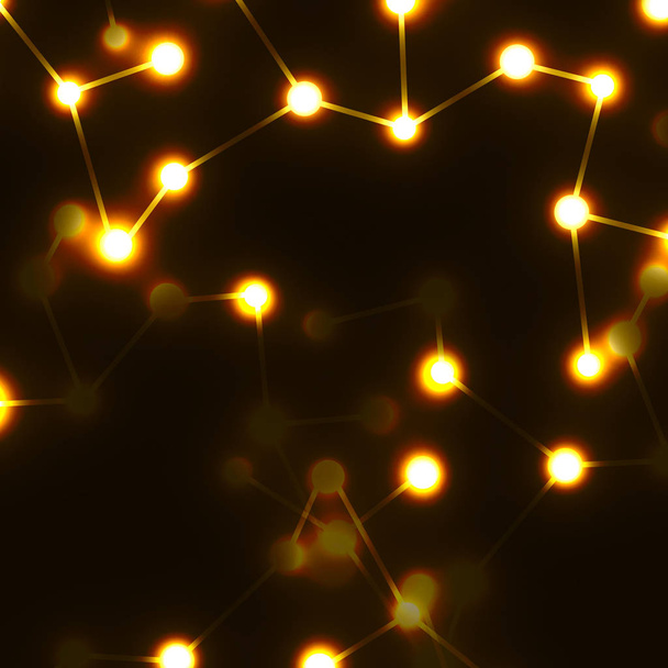 neonmolekulare Struktur der Dna, abstrakter, glühender Hintergrund - Vektor, Bild