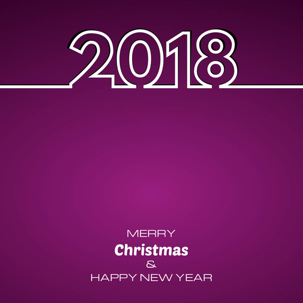 紫色の幸せな新しい年 2018年背景 - ベクター画像