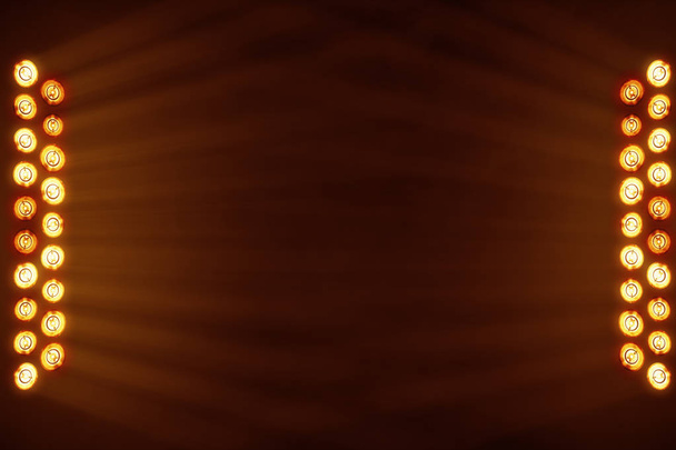 Яркие огни сцены мигают оранжевым цветом для вашего места для копирования текста
 - Фото, изображение