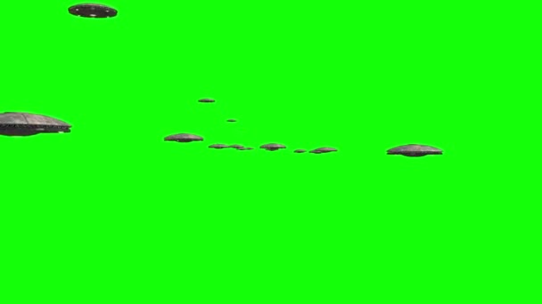 Πράσινη οθόνη βρόχο με μια εισβολή Ufo - Πλάνα, βίντεο