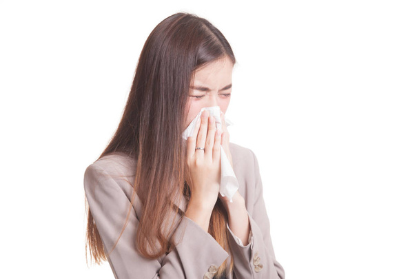 Young Asian woman got sick and flu. - Foto, Bild