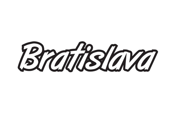 bratislava europe capital text logo black white icon design - Vector, imagen