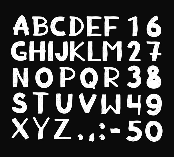 Hand drawn hipster vintage letters and numbers - Vektor, kép