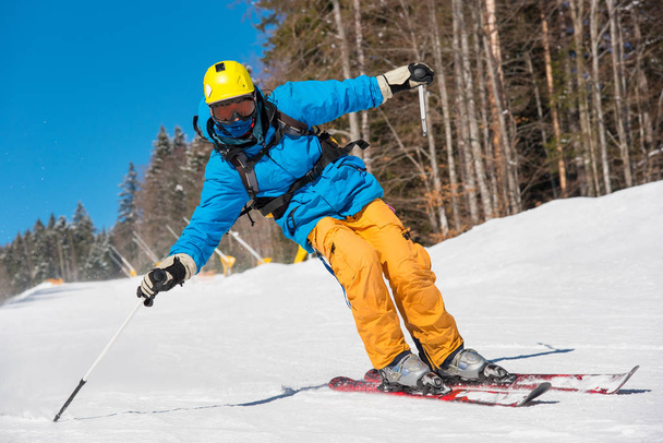 skier skiing on the slope  - 写真・画像
