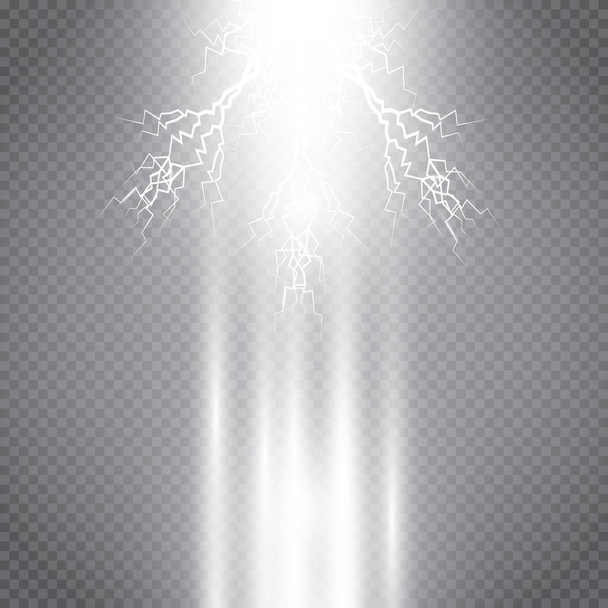 Stock vector illustration ball lightning a transparent background. Abstract plasma sphere. Electric discharge. EPS 10 - Vektor, Bild