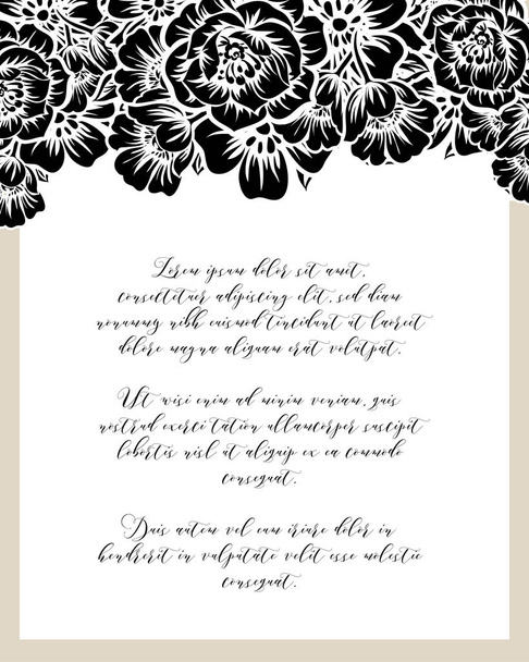 Vintage floral invitation card - Vecteur, image