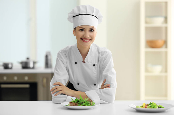 Young female chef  - Фото, изображение