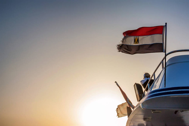 Egyiptom integetett a szél zászlaja - Fotó, kép
