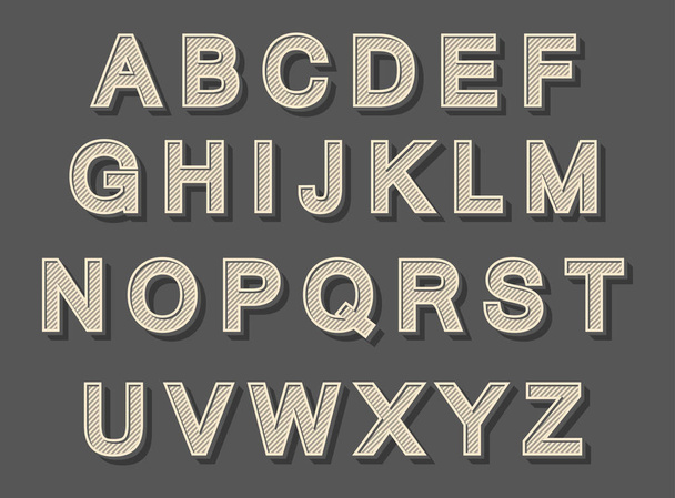 Stylish vintage alphabet. vector illustration - Vetor, Imagem