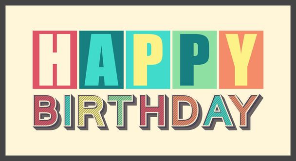 Vintage color Happy Birthday gift poster.  - Vector, Image