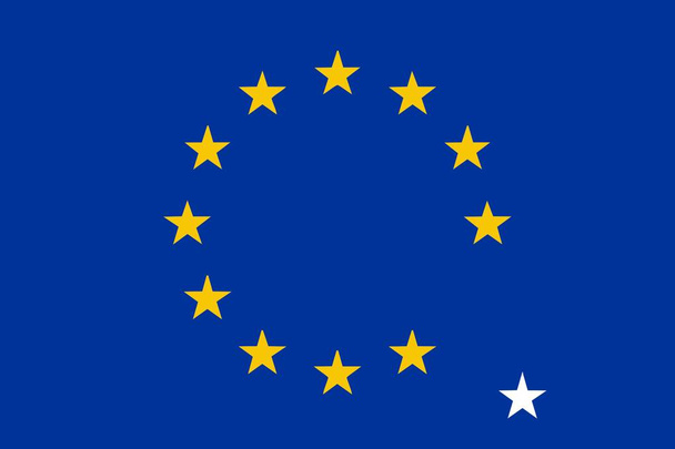 Флаг Европейского Союза без Великобритании - изолированная иллюстрация
 - Фото, изображение