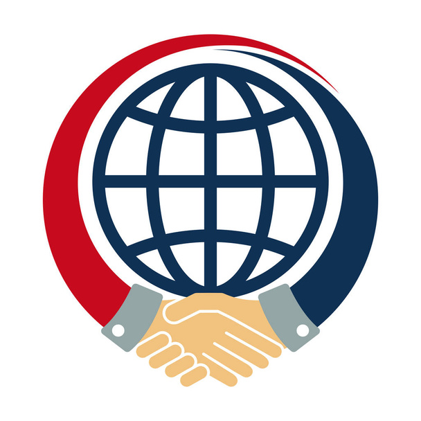 иконка логотип / иллюстрация для глобального сотрудничества
 - Вектор,изображение