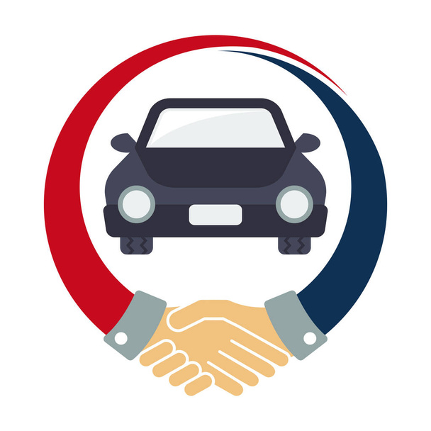 Symbol-Logo / Illustration für die Zusammenarbeit im Automobilbereich - Vektor, Bild