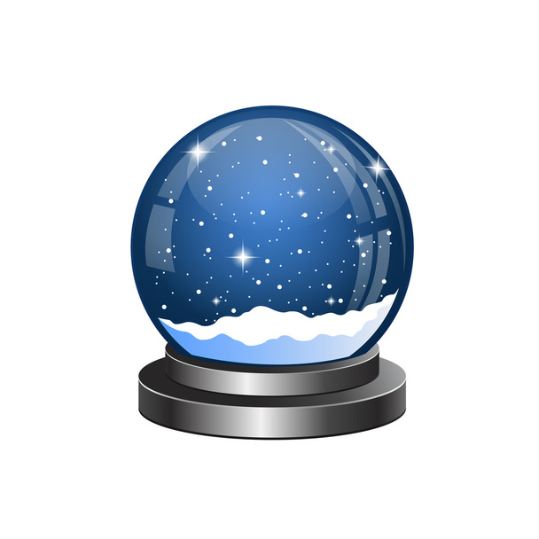Christmas snow globe with the falling snow - Vektör, Görsel