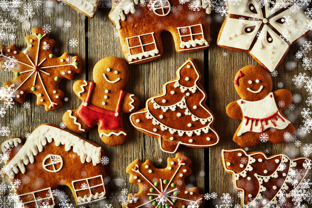 Christmas gingerbread cookies - Photo, Image