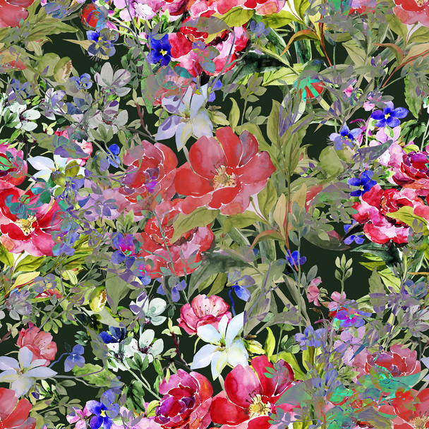 Bouquet from different varieties of summer flowers - Foto, Imagen