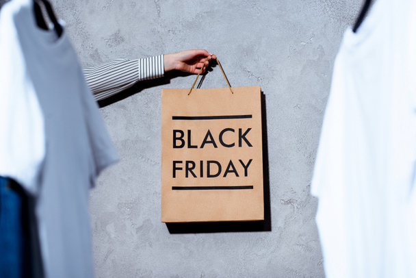 black friday shopping bag - Photo, Image