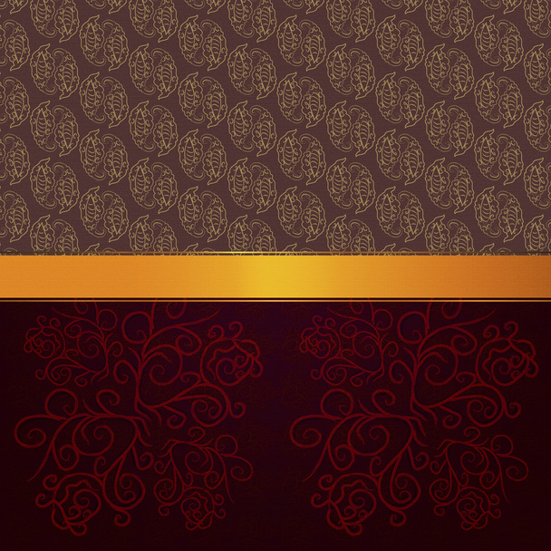 Pattern background with gold ribbon - Foto, imagen