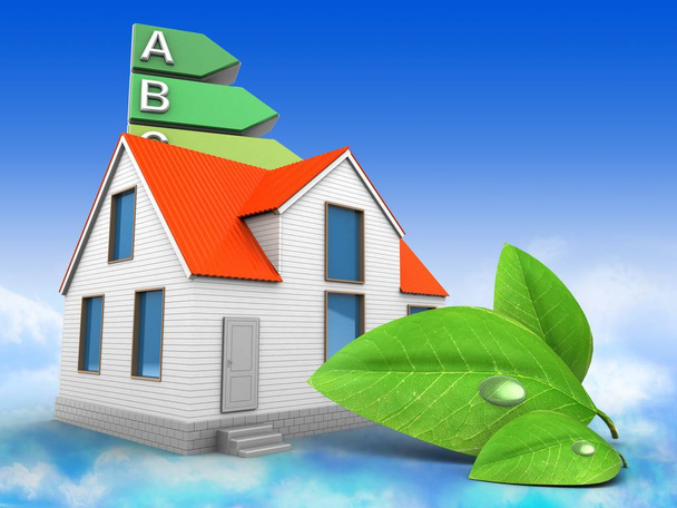 illustration of house  over  background - Foto, Imagem