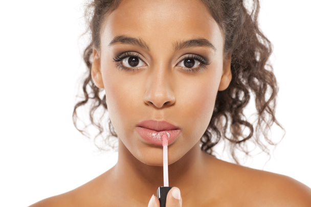 woman applying lipstick  - Photo, image