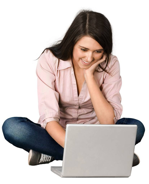 young woman using laptop - Фото, зображення
