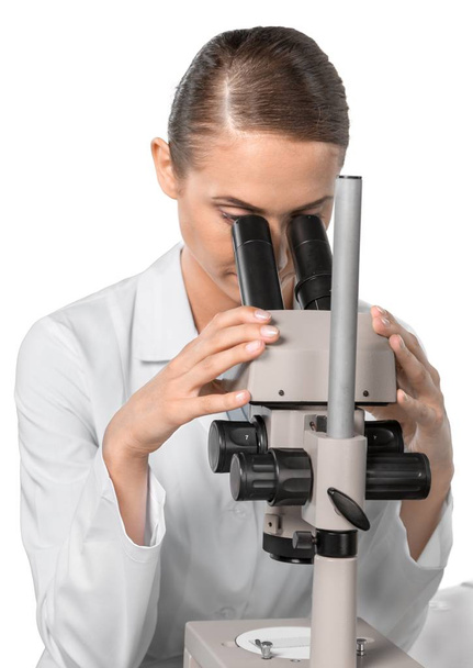 Scientist Working with Microscope - Foto, Imagem