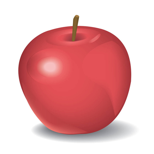 Vektör çizim üzerinde beyaz izole Kırmızı elma - Vektör, Görsel