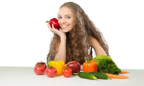 young woman enjoying fruits  - Foto, Imagem